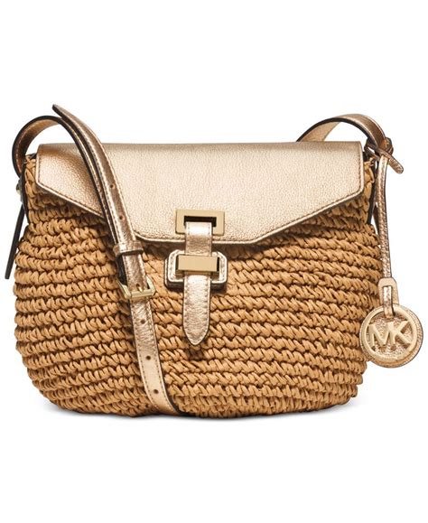 michael michael kors straw naomi medium messenger